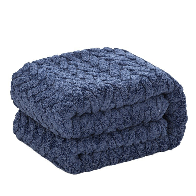 Single-layer Double-sided Jacquard Tower Velvet Blanket