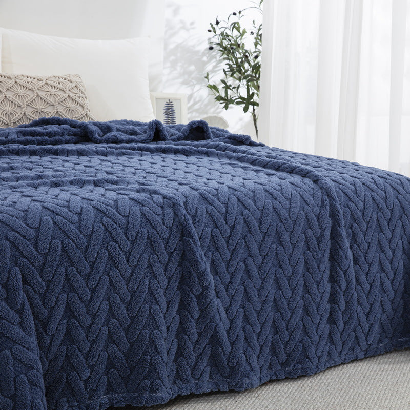 Single-layer Double-sided Jacquard Tower Velvet Blanket