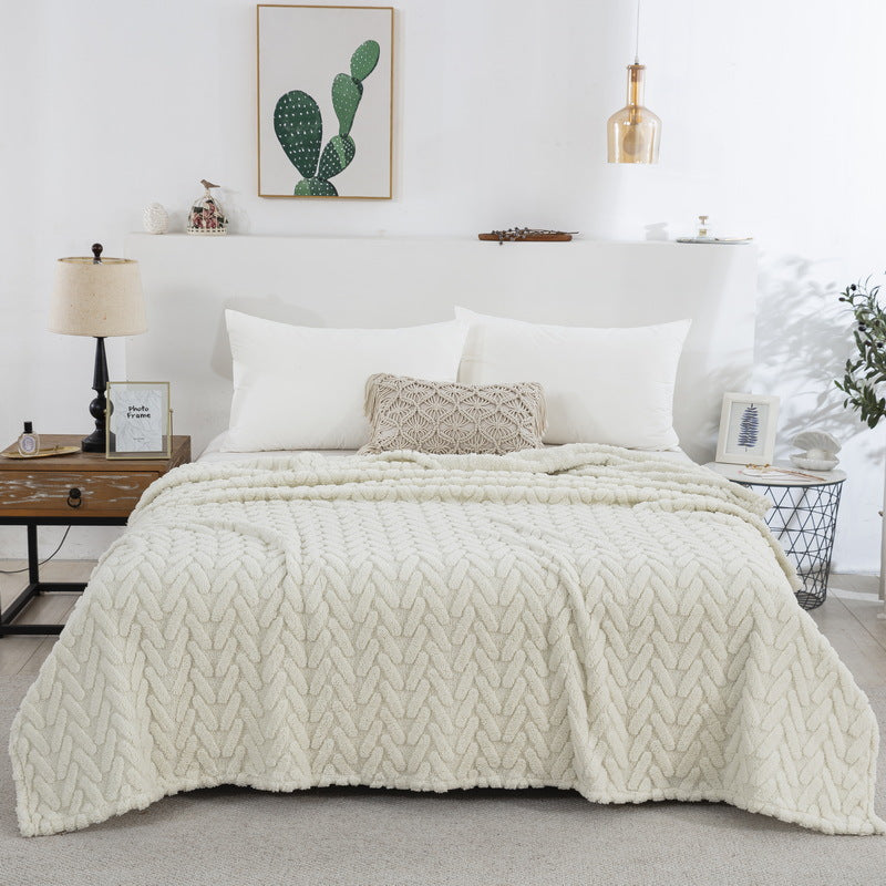 Single-layer Double-sided Jacquard Tower Velvet Blanket