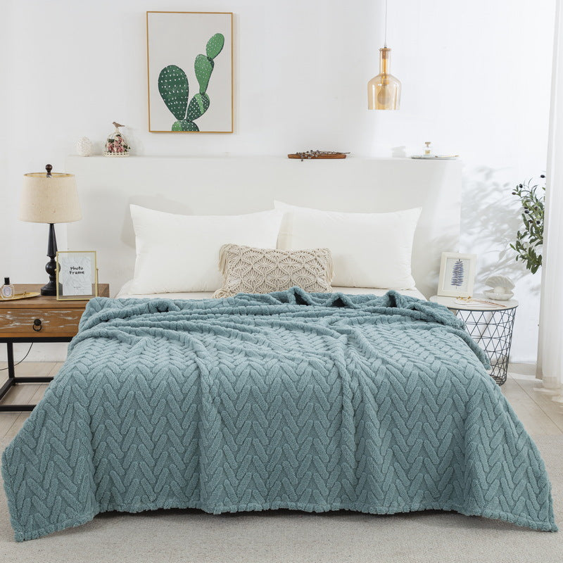 Single-layer Double-sided Jacquard Tower Velvet Blanket