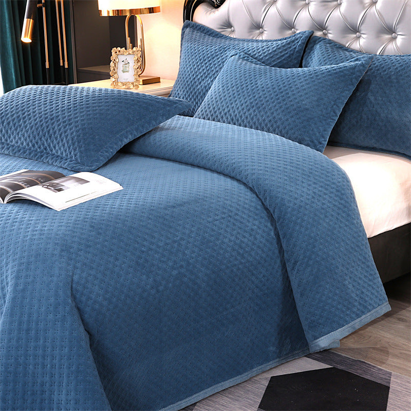 Milk Fiber Pure Color Quilted Bedspread
