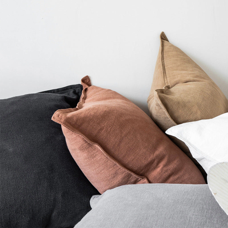 Cotton And Linen Living Room Pillow Linen Sofa Bedside Back Large Cushion