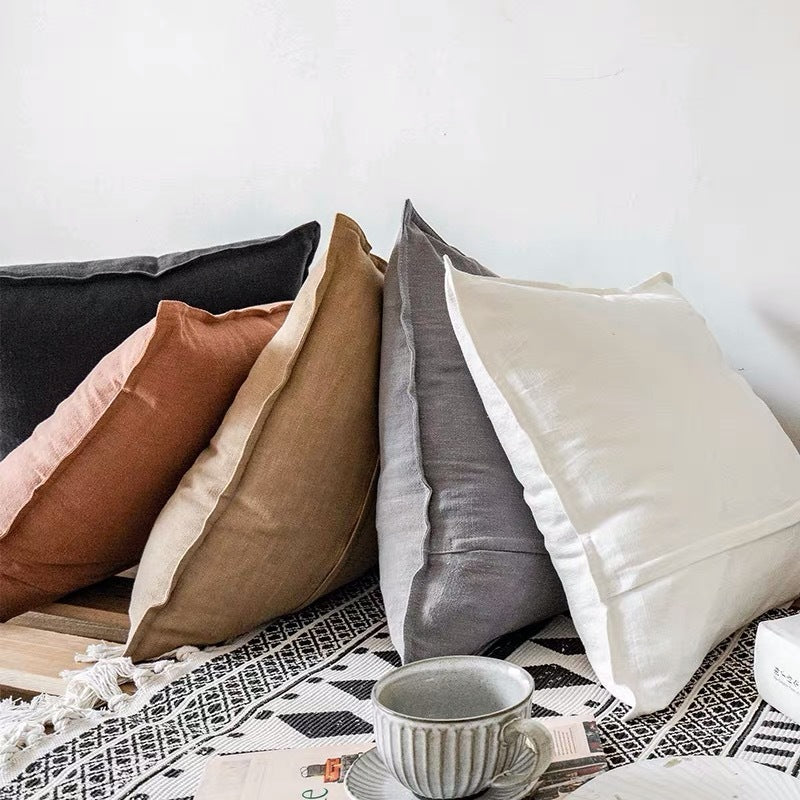 Cotton And Linen Living Room Pillow Linen Sofa Bedside Back Large Cushion