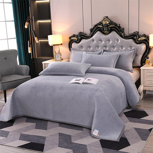 Milk Fiber Pure Color Quilted Bedspread