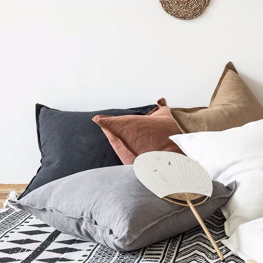 Cotton And Linen Living Room Pillow Linen Sofa Bedside Back Large Cushion