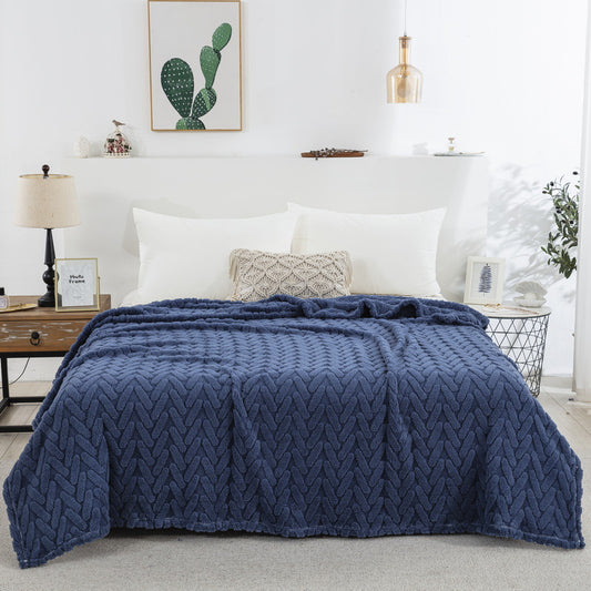Single-layer Double-sided Jacquard Tower Velvet Blanket